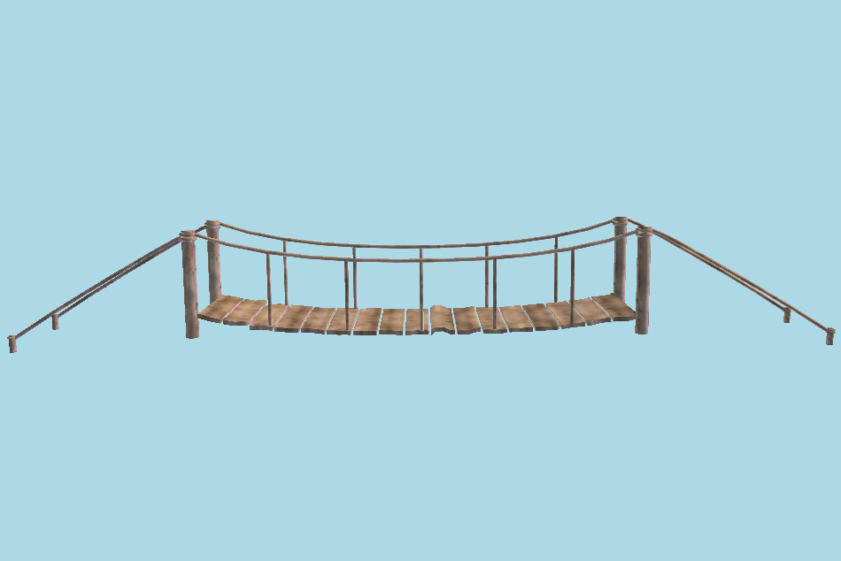 Old Wooden Bridge 3d model